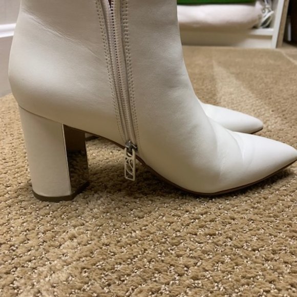 Franco Sarto Ivory Leather Booties - Picture 2 of 7